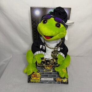 Gemmy Hip Hop Frog Plush with Black Jacket